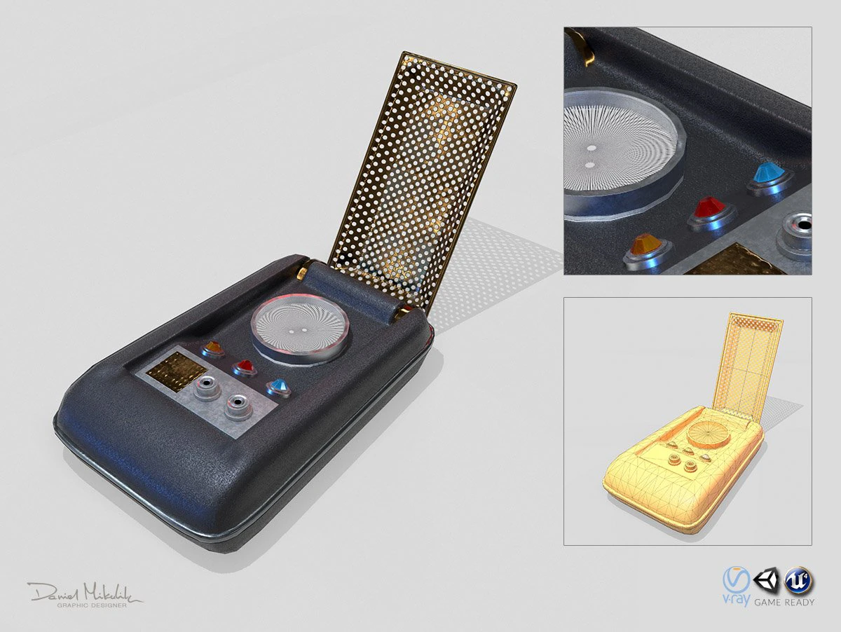 科幻通讯器 3D 模型 .c4d .max .obj .3ds .fbx .stl .blend 