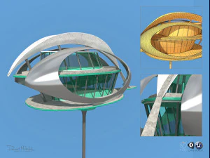 arranha-c&eacute;u de arquitetura futurista 06 Modelo 3D