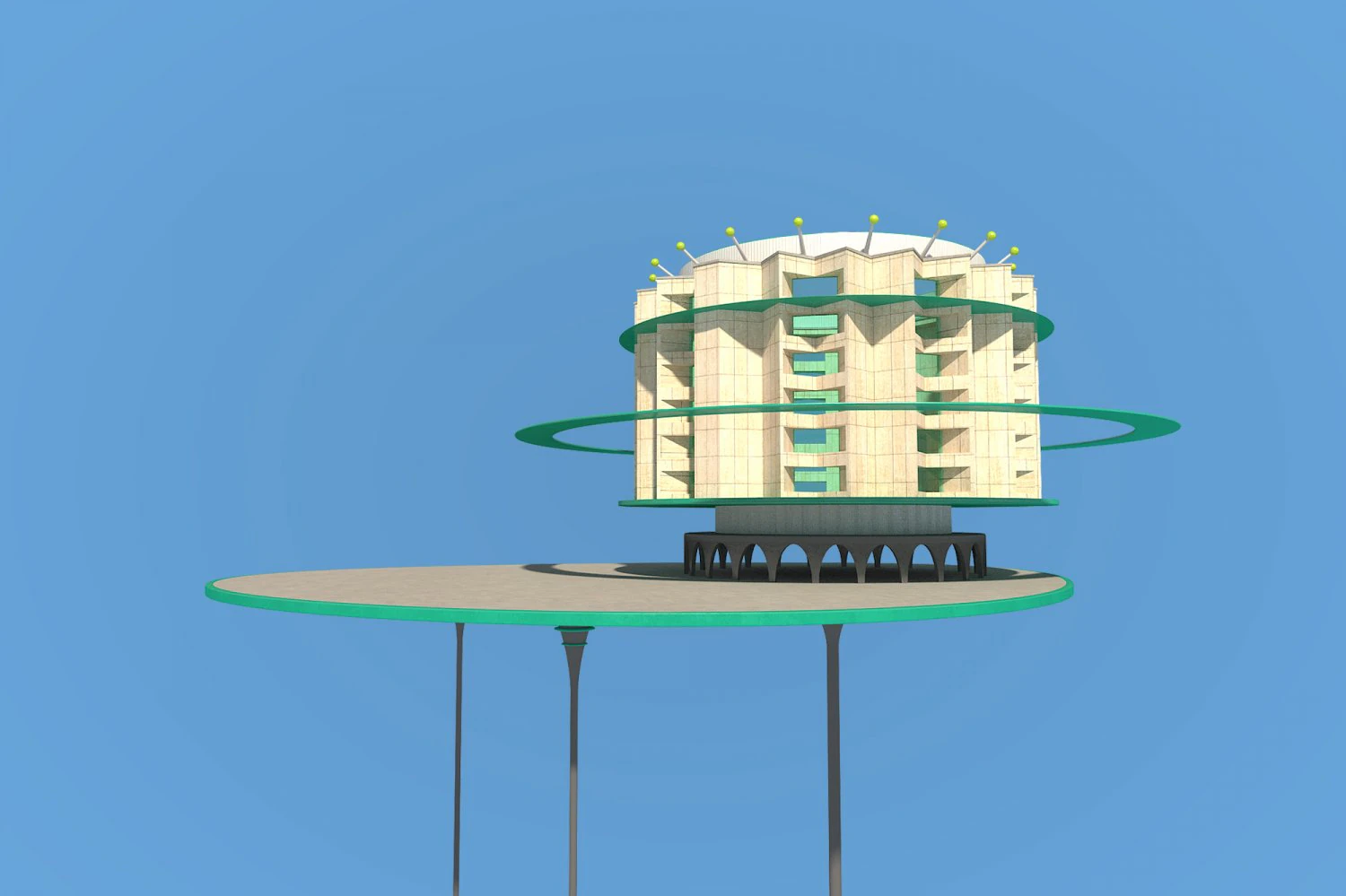 futuristic architecture skyscraper 08 3D Model .c4d .max .obj .3ds .fbx .stl .blend