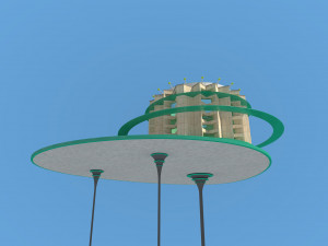 futuristic architecture skyscraper 08 3D मॉडल