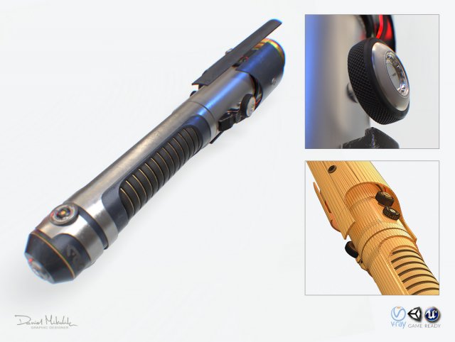 lightsaber hp pbr Modello 3D .c4d .max .obj .3ds .fbx .stl .blend 