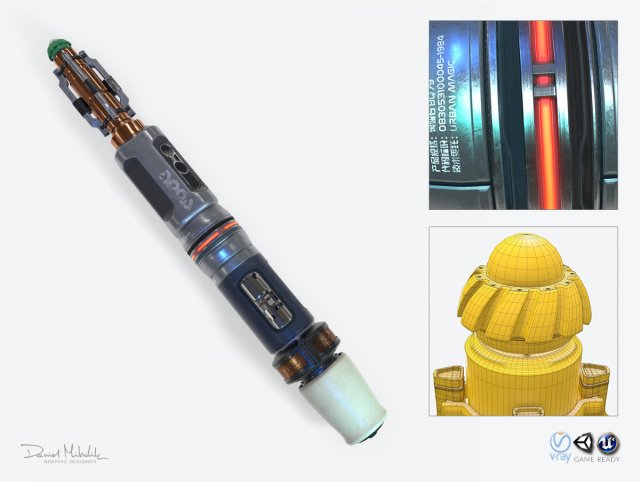 sonic screwdriver sci-fi pbr 3D Model .c4d .max .obj .3ds .fbx .stl .blend 