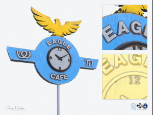 eagle cafe motorway sign 3D Модель
