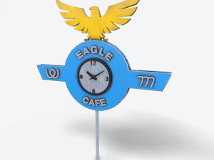 eagle cafe motorway sign 3D Model