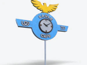 eagle cafe motorway sign 3D Model