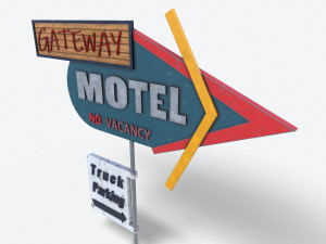 motel sign pbr Modello 3D