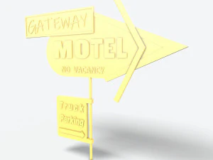 motel sign pbr 3D Model