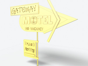 motel sign pbr Modello 3D
