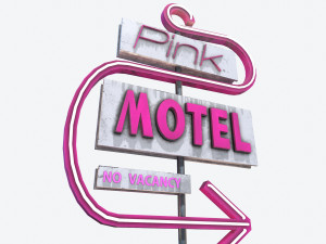 motorway sign pbr pink motel 3D Model