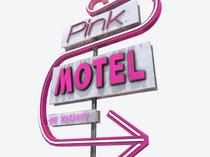 motorway sign pbr pink motel 3D Model