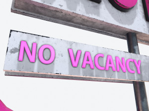 motorway sign pbr pink motel 3D Model