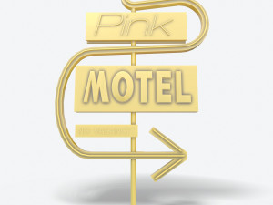 motorway sign pbr pink motel 3D Model