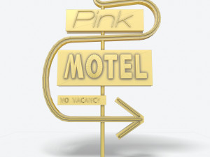 motorway sign pbr pink motel 3D Model