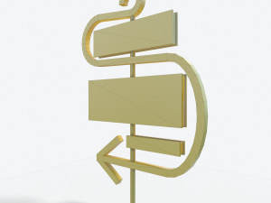 motorway sign pbr pink motel 3D Model