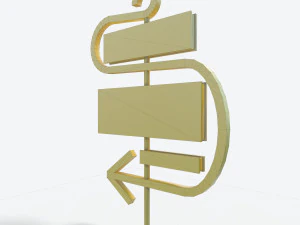 знак автомагістралі pbr рожевий мотель 3D Модель