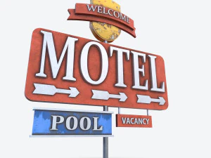 motorway motel sign pbr 3D Model