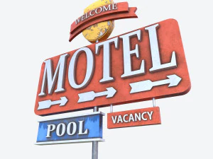 motorway motel sign pbr 3D Model