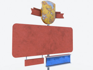 motorway motel sign pbr 3D Модель