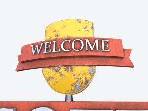 motorway motel sign pbr 3D Model