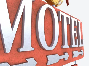motorway motel sign pbr 3D Model