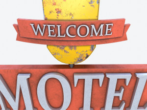 motorway motel sign pbr 3D Модель