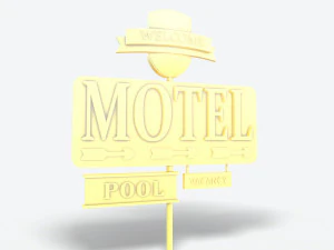 motorway motel sign pbr 3D Model