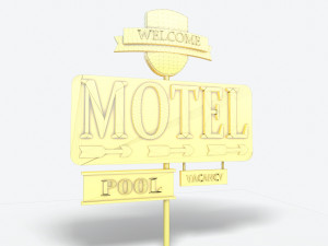 motorway motel sign pbr 3D Модель