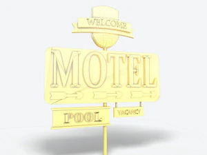 motorway motel sign pbr 3D Model