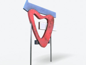 motorway motel sign pbr 3D Model