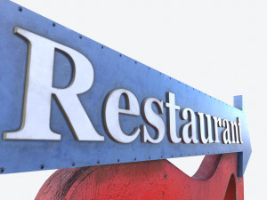 motorway motel sign pbr 3D Model