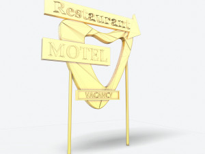 motorway motel sign pbr 3D Model
