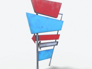 motorway motel sign pbr Model 3D