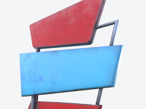 motorway motel sign pbr Model 3D