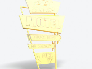 motorway motel sign pbr Model 3D