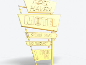motorway motel sign pbr Model 3D