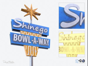 motorway motel sign pbr 3D Модель