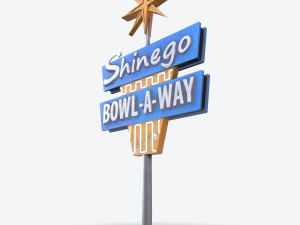 motorway motel sign pbr Modelo 3D