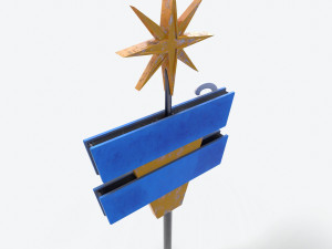 motorway motel sign pbr Modelo 3D