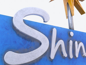 motorway motel sign pbr Modelo 3D