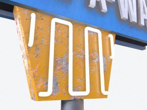 motorway motel sign pbr Modelo 3D