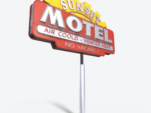 motorway motel sign pbr 3Dモデル