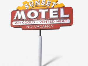 motorway motel sign pbr Modelo 3D