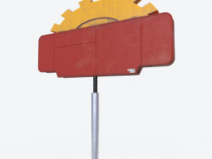 motorway motel sign pbr Modelo 3D