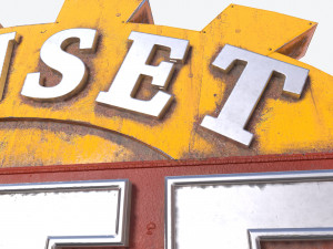 motorway motel sign pbr Modelo 3D