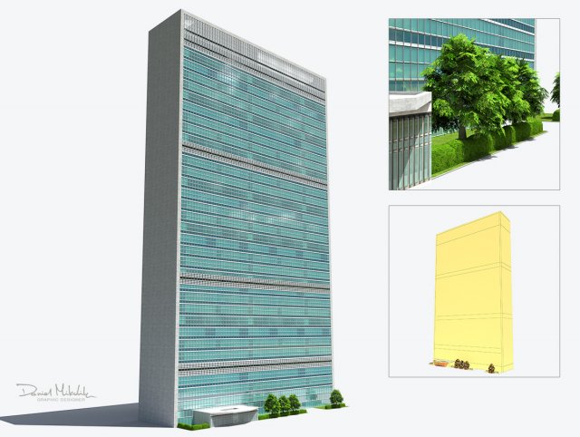 united nation headquarter main building Model 3D .c4d .max .obj .3ds .fbx .stl .blend 