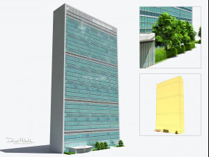 edificio principal de la sede de las naciones unidas Modelo 3D