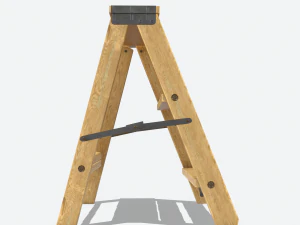 wooden stool animated rig pbr 3D Model