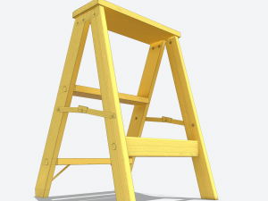 wooden stool animated rig pbr 3D Model