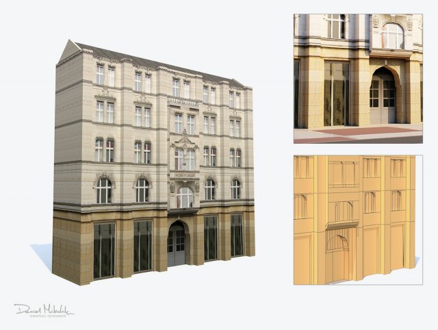 low poly building 194 3D Model .c4d .max .obj .3ds .fbx .stl .blend 