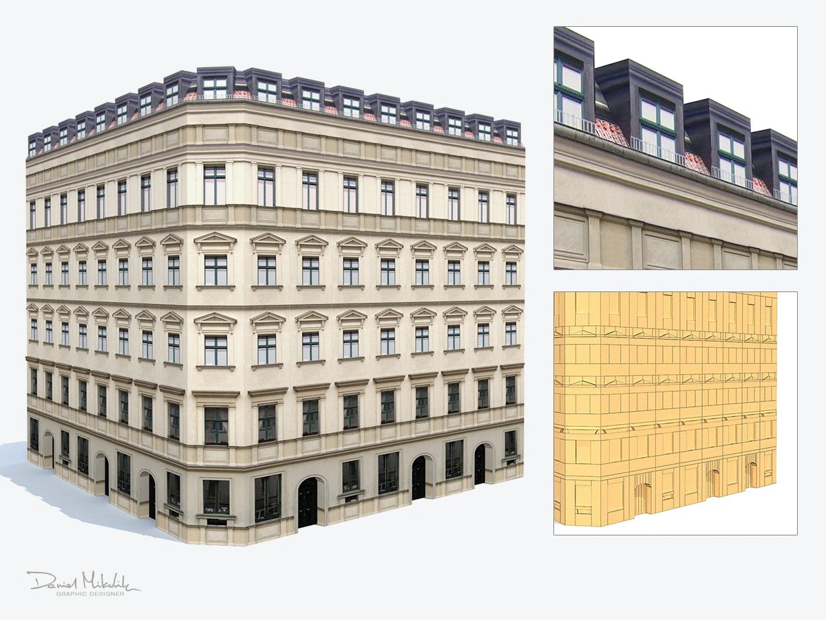 apartment house 195 3D Model .c4d .max .obj .3ds .fbx .stl .blend